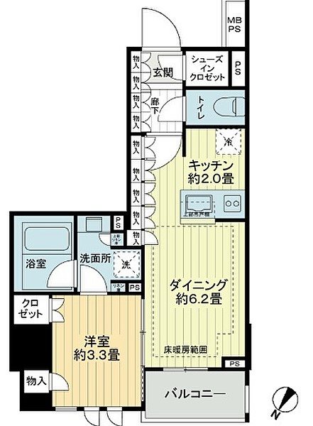ライオンズ蔵前レジデンス    601号室 間取り