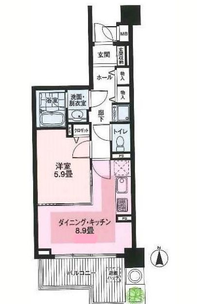 ベラカーサ池之端       107号室 間取り