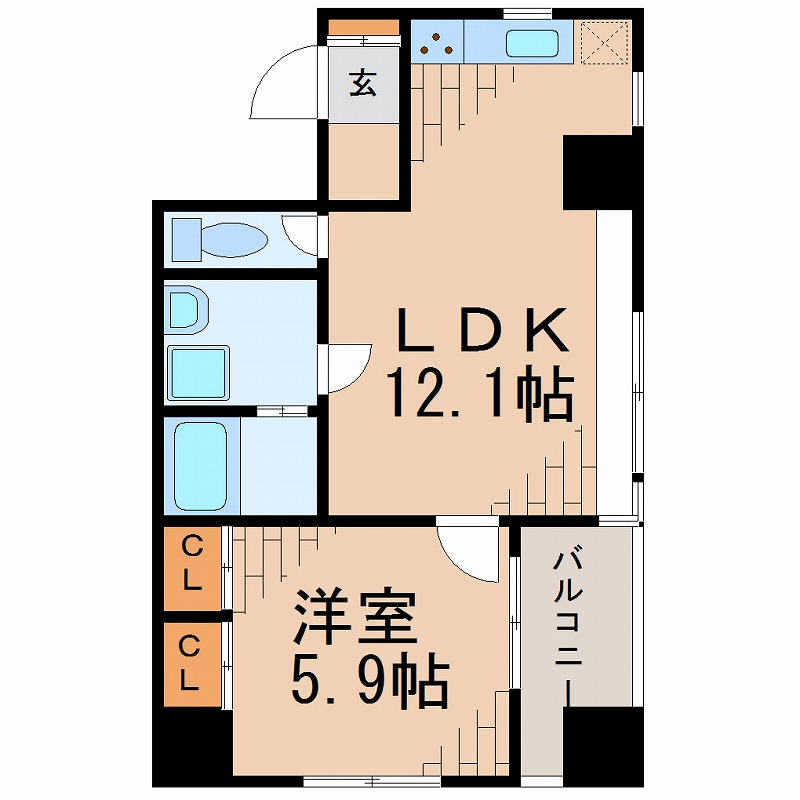 アムス馬喰町     605号室 間取り