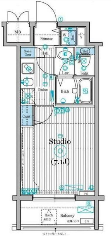 ガラステーション岩本町ノース    8号室 間取り