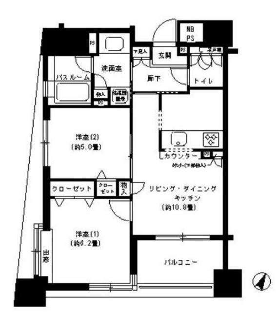 パークキューブ市ヶ谷     301号室 間取り