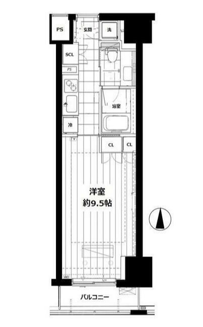コンパートメント東京中央     503号室 間取り