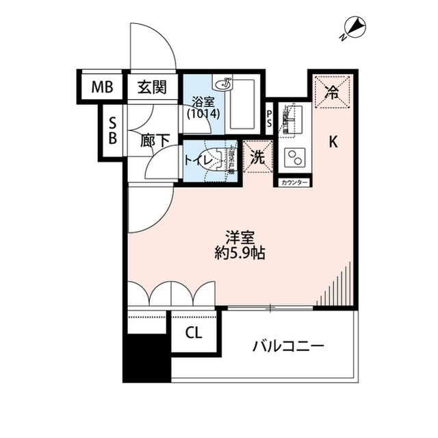プレールドゥーク八丁堀     701号室 間取り