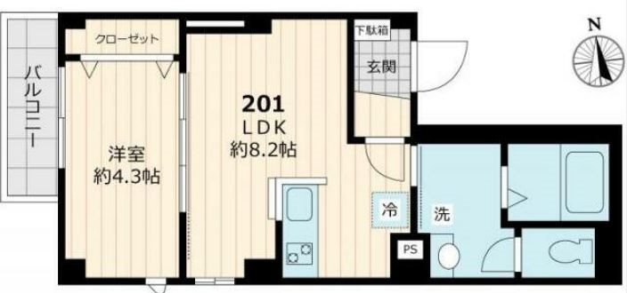カサ・べラルーチェ御茶ノ水  301号室 間取り