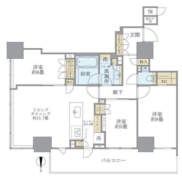 ブリリアタワー上野池之端  間取り