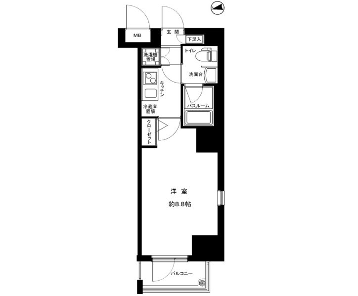 グランフォース秋葉原   1002号室 間取り