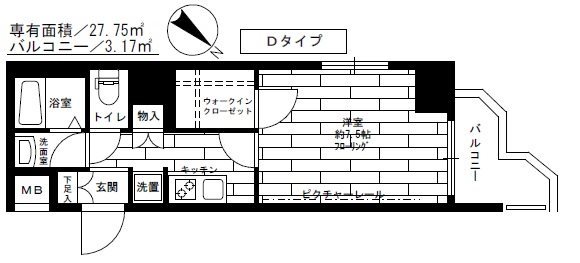ステージファーストお茶の水女子大前   204号室 間取り