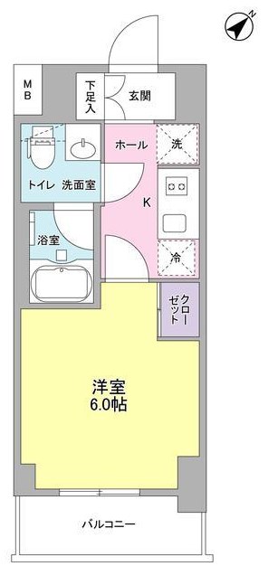プラース千代田富士見     504号室 間取り