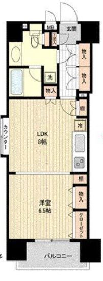 デ・リード日本橋箱崎    601号室 間取り