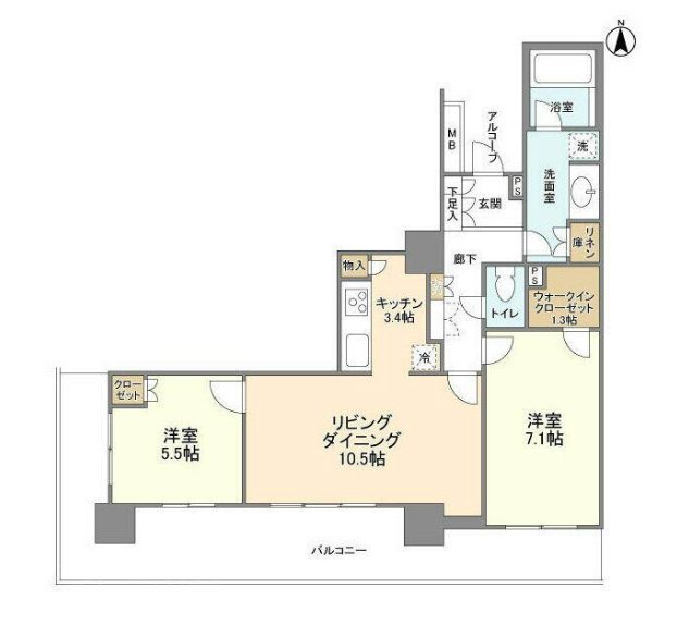 パークタワー秋葉原     1003号室 間取り