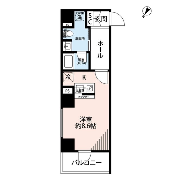 プレール・ドゥーク日本橋浜町  801号室 間取り