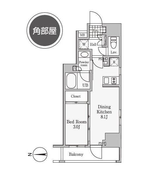 レジディア御茶ノ水Ⅲ     901号室 間取り