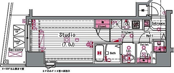 ガラステージ神田    701号室 間取り