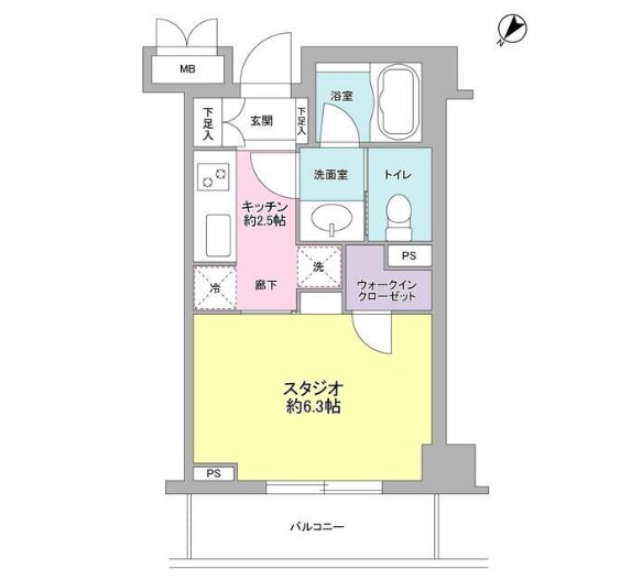 サンピエス根津    206号室 間取り