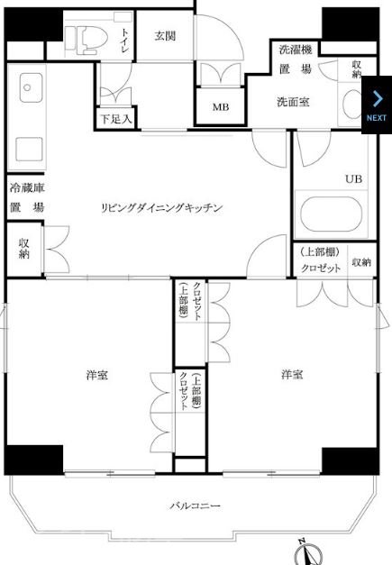 ルーブル新宿原町  1202号室 間取り