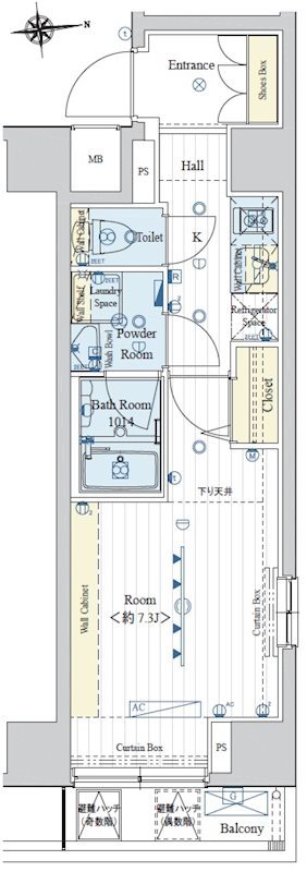 フュージョナル東日本橋   802号室 間取り