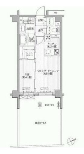 メゾンカルム市谷仲之町    104号室 間取り