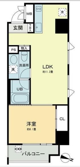 ベルファース本郷弓町   1001号室 間取り