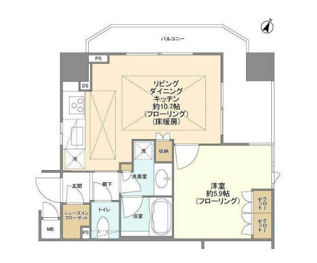レフィール神保町 801号室 間取り