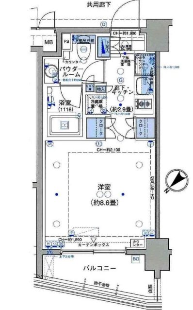 パークリュクス日本橋小網町mono 間取り