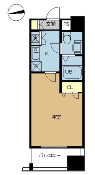 スカイコート蔵前  601号室 間取り