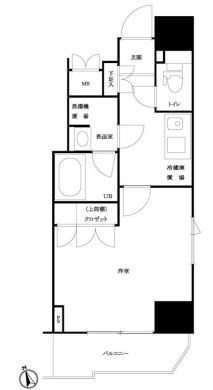 ルーブル新宿原町  802号室 間取り