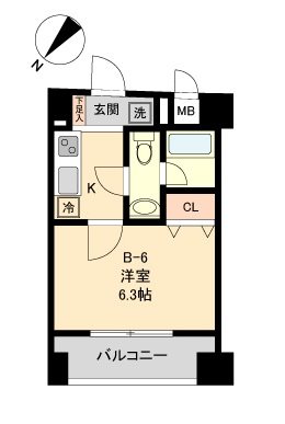 コモド水天宮レジデンス    407号室 間取り