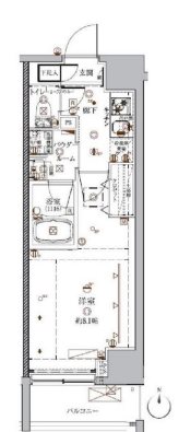 クレイシア入谷  1306号室 間取り