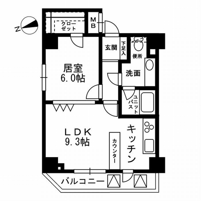 KDXレジデンス文京湯島   1201号室 間取り