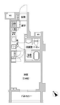 メトロステージ上野     402号室 間取り