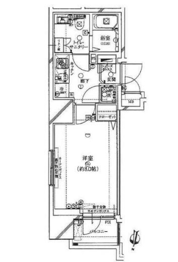 ガリシア九段下ライズ     804号室 間取り