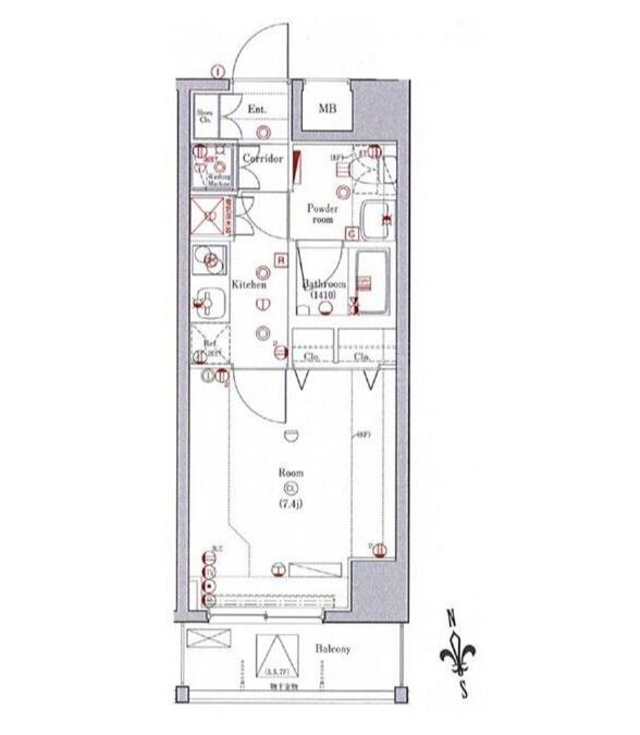 クレイシア新御徒町    704号室 間取り