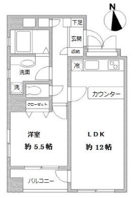 ラクラス田原町   1201号室 間取り