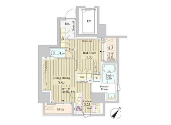 セレサ日本橋堀留     201号室 間取り