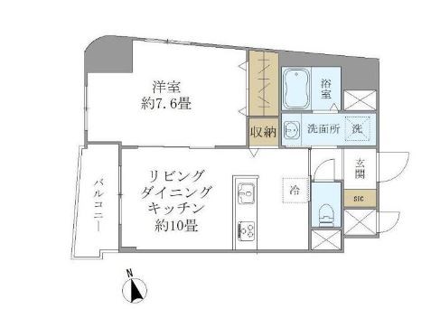 イズム御茶ノ水     1002号室 間取り
