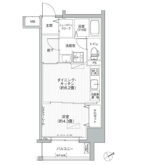 ワイズ柳橋    1003号室 間取り