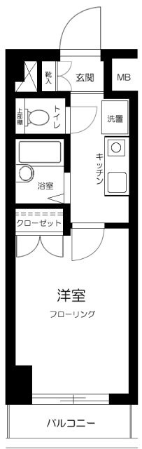 スカイコート日本橋人形町   1002号室 間取り