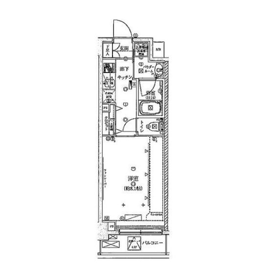 クレイシア神楽坂  602号室 間取り