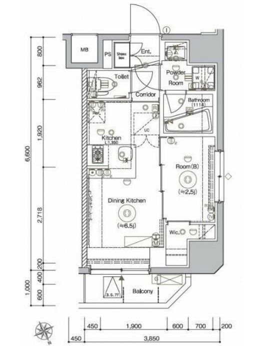 シーフォルム上野アジールコート      303号室 間取り
