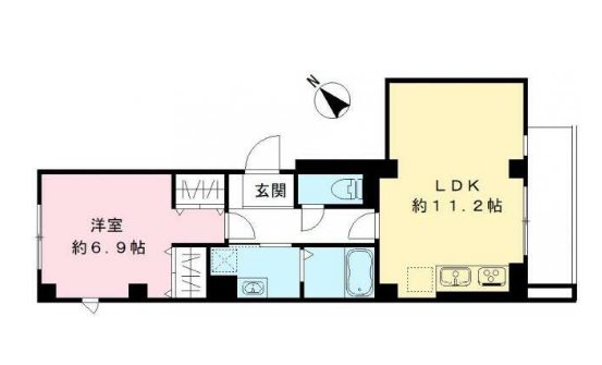 フォーリーフクローバー神楽坂   202号室 間取り