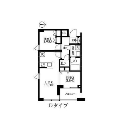 カーザビアンカ  707号室 間取り