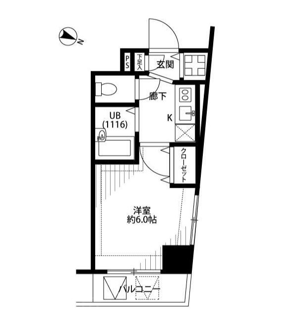 プレールドゥーク水天宮Ⅱ     805号室 間取り