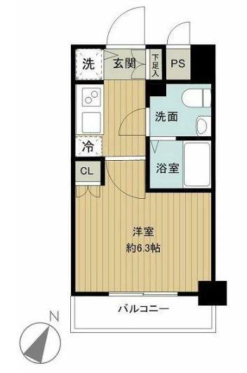 スカイコート日本橋第3    203号室 間取り