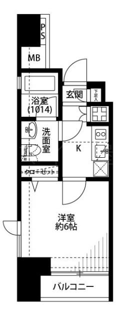 プレールドゥーク銀座東  205号室 間取り