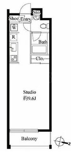グレンパーク秋葉原イースト      1007号室 間取り