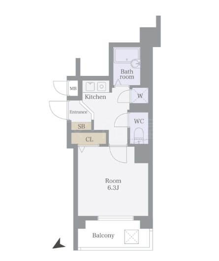 ロアール御茶ノ水妻恋坂  801号室 間取り