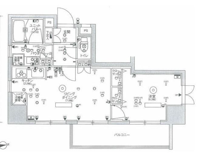 スカイコート上野稲荷町  401号室 間取り