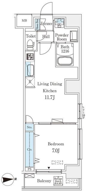 フトューロ東神田  間取り