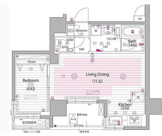 ガーラヴィスタ日本橋浜町    9号室 間取り