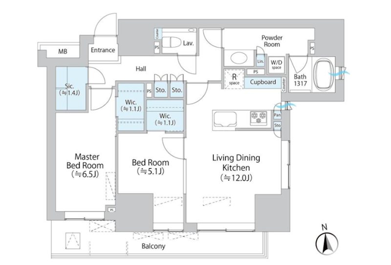 パークホームズ本郷三丁目   303号室 間取り